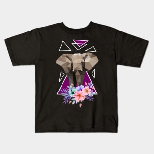 Elephant with flowers Kids T-Shirt